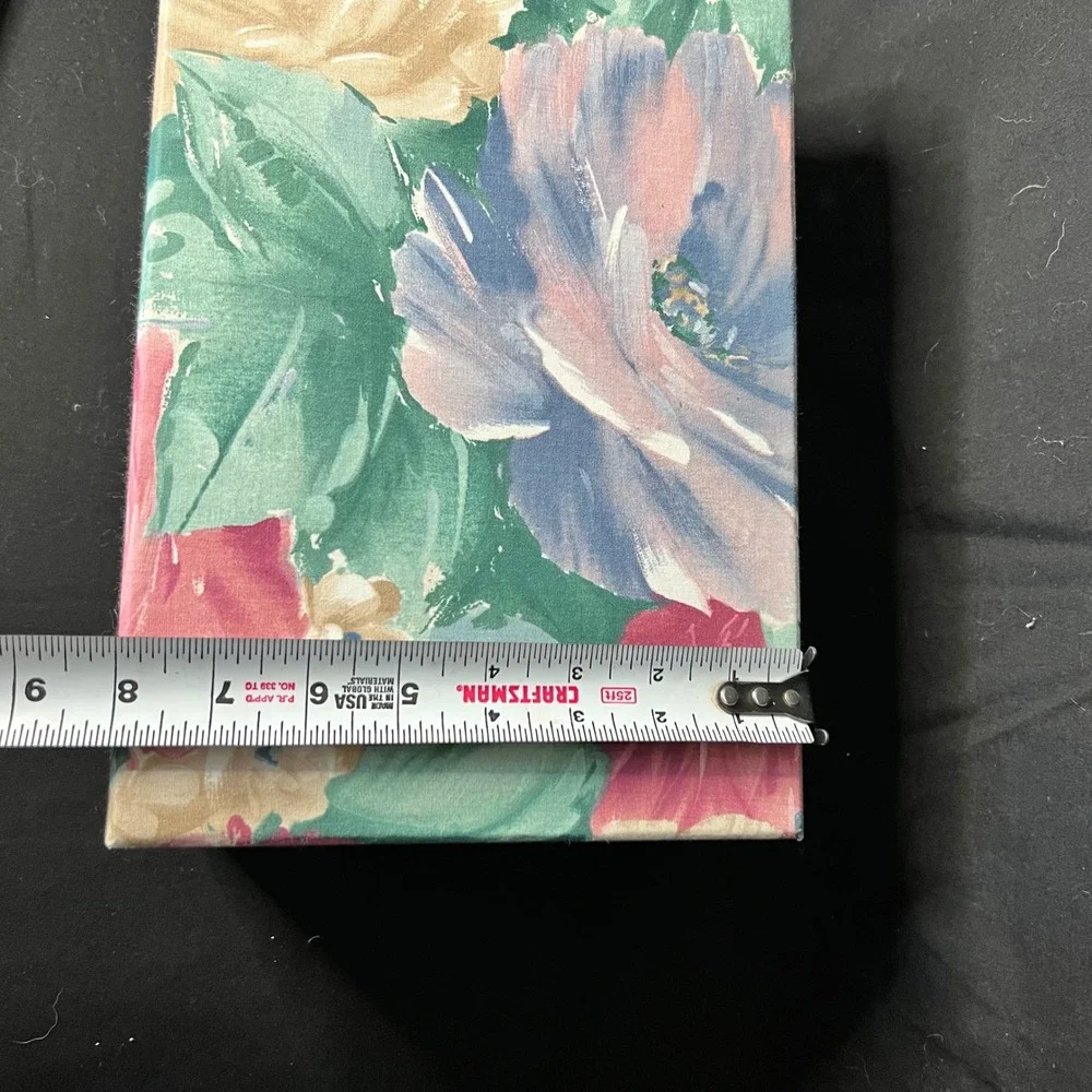 Vintage Floral Fabric Covered Jewelry Box \ Cottagecore Grandma